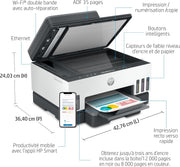 Smart Tank 7305, 28B75A, Impresora multifunción a color, Tanque de tinta de alto volumen, Hasta 12 000 páginas en negro y 8000 páginas a color, Impresión a doble cara automática, Wi-Fi, Gris