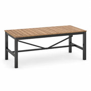 Mesa de jardín de madera y metal 180x90x75 cm marrón/negro