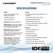 BLAUPUNKT Frankfurt RCM 82 DAB, autorradio 1 DIN, DAB+, Bluetooth, manos libres, control desde el volante, 200 vatios