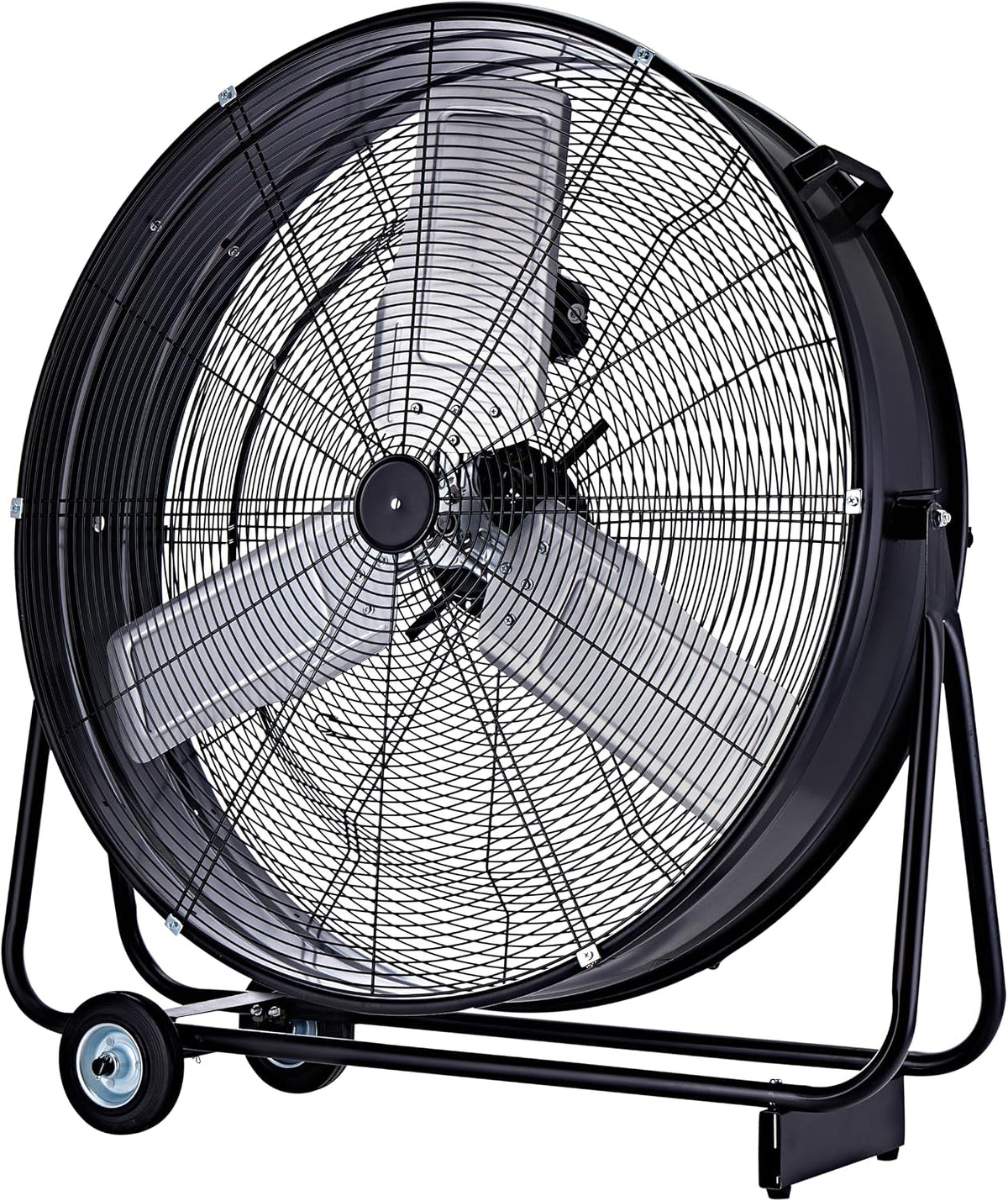 Ventilador industrial Be Cool 75 cm BCIWM75CM – Ventilador de tambor móvil, Ø 75 cm (30"), 300 vatios, motor de cobre puro, 2 velocidades, aspas de aluminio, rejilla de protección tipo telaraña, negro