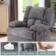 Sillón reclinable mecedor extragrande MAYEERTY Limestone para sala de estar de adultos