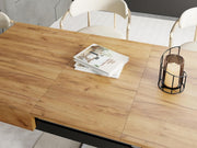 WFL GROUP Mesa de centro elevable y extensible Cavetta X - Mesa de salón, mesa de comedor, mesa multifunción 120-200/80/27-76 cm, roble Craft