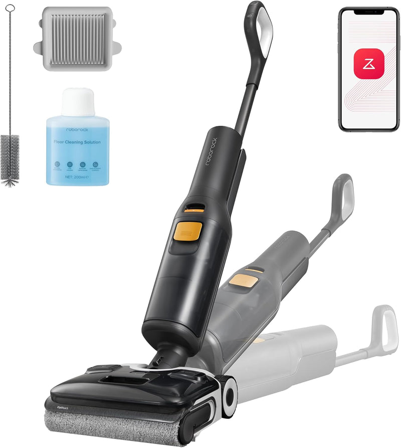 Aspiradora y fregadora inalámbrica Roborock F25 XT, 20 000 Pa, todo en uno para suelos duros, cero enredos, autolimpieza a alta temperatura de 90 °C, inclinable a 180°, control por aplicación.