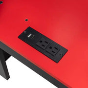Cama alta de tamaño completo Luxystar con escritorio ajustable iluminado, armario abierto y estantería
