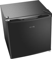 Mininevera CHIQ CSD46D4E de 46 L, 47 x 44,7 cm, compacta y silenciosa, botellero integrado, termostato regulable, diseño moderno en negro, ideal para dormitorio, oficina, cocina, salón