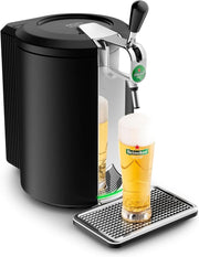 Krups Beertender Tirador de Cerveza, Barriles de 5 L, Marcas del grupo Heineken, Indicador luminoso, Temperatura y espuma perfectas, Cerveza fresca, Fácil instalación, Compacto negro VB450E10