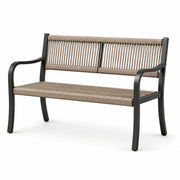 Banco de jardín de aluminio con cuerda de poliéster de 120 cm en beige