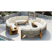 Conjunto de muebles de exterior para 6 personas con cojines y 1 mesa de centro