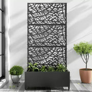 Jardinera MAYEERTY con enrejado de hierro, red negra, estilo 01, 72x47x16 pulgadas, juego de 3 piezas