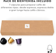 Nespresso Krups Essenza Mini XN1101 - Cafetera monodosis de cápsulas Nespresso, compacta, 19 bares, apagado automático, color blanco (Pack de cápsulas de bienvenida incluido)