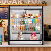 Vitrina refrigerada comercial de 6.9 pies cúbicos, vitrina refrigerada de sobremesa con iluminación LED para panadería, cafetería, 110V/190W