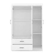 Armario de 3 puertas con estantes y 2 cajones, ropero para ropa 4A - ModernLuxe