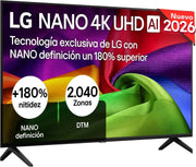 LG 65UA73006LA - TV 65", UHD 4K, WebOS 25, IA definitiva, HDR10 Pro, Superescalado, Dolby Digital Plus, Google Assistant, Negro
