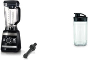 Batidora de vaso Bosch VitaBoost MMBH6P6BDE, cuchilla de acero inoxidable de 6 hojas, jarra de Tritán de 2,5 l, empujador, 6 programas automáticos, libro de recetas, sin BPA, fácil limpieza, 45.000 rpm, 1600 W, negro
