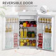 Mininevera con congelador HOMCOM de 3.2 pies cúbicos, refrigerador compacto de una puerta con termostato ajustable para dormitorio