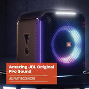 JBL PartyBox Encore – Altavoz de fiesta portátil para interiores y exteriores – Con luces integradas, diseño IPX4 y graves profundos – 10 horas de autonomía – Negro