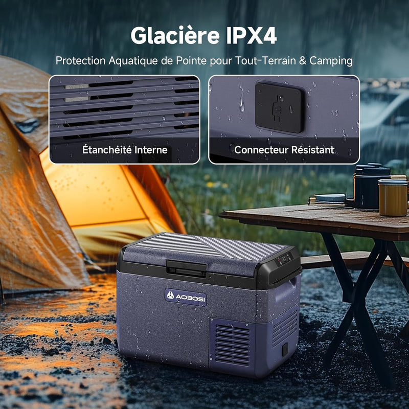 AAOBOSI Nevera Eléctrica: Nevera de Compresión de 25L, -20℃ a 20℃, Frigorífico de Compresión 12v, Nevera Eléctrica 12v 220v para Coche, Camión, Autocaravana, Barco y Enchufe de Pared