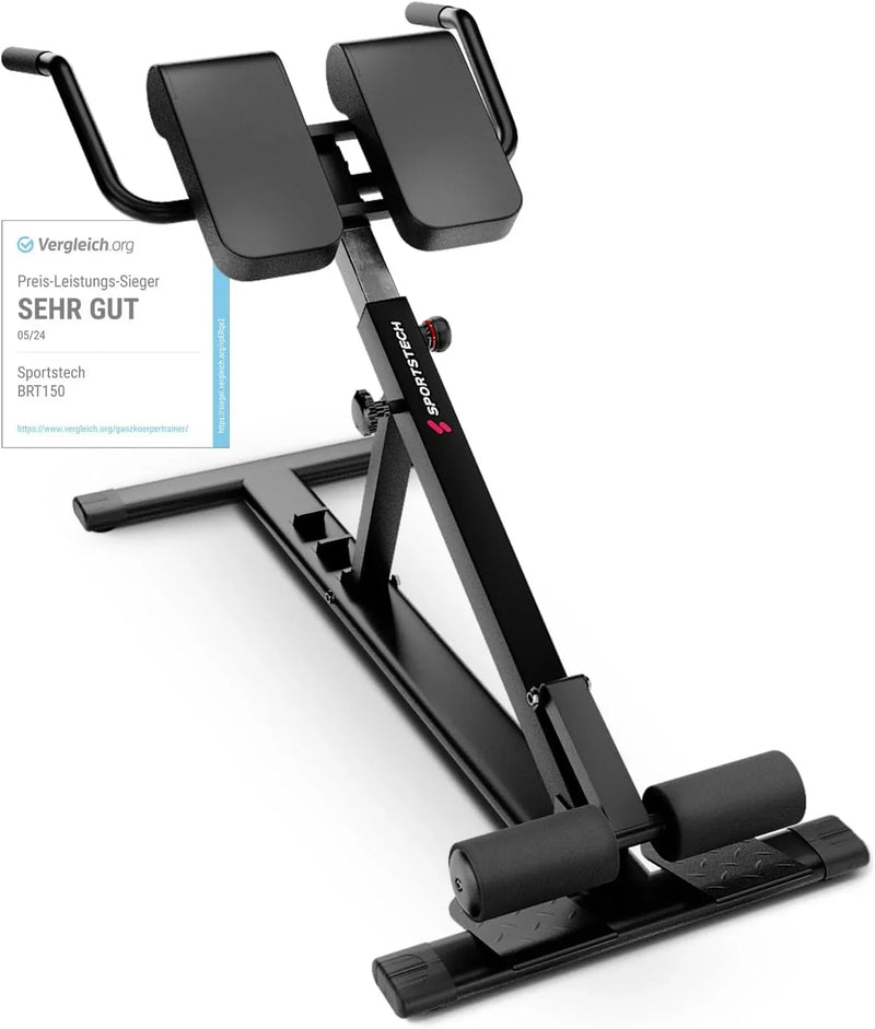 Entrenador de abdomen y espalda BRT150, banco de pesas multifuncional 6 en 1 ajustable para entrenamiento de fuerza en casa, hasta 130 kg