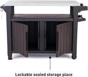KETER Carrito de barbacoa gris UNITY XL - 207 litros - 134 x 51.7 x 89.6 cm