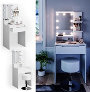 Tocador Vicco Ruben, blanco, 60 cm con iluminación LED y taburete