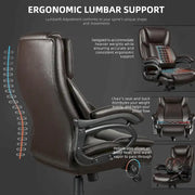 Silla de oficina ejecutiva Bossin para personas grandes y altas, silla ergonómica de 500 libras con soporte lumbar ajustable, respaldo alto y piel sintética para computadora