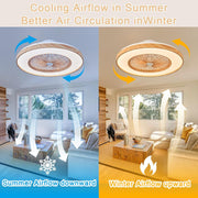 Ventilador de techo silencioso con luz y mando a distancia, lámpara de techo LED con ventilador de 50/60 cm, 96 vatios, 9600 lúmenes, regulable, motor CC reversible para dormitorio y cocina - 50 cm