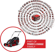 Cortacésped inalámbrico Einhell GE-CM 43 Li M Kit Power X-Change (36 V, ancho de corte de 43 cm, hasta 600 m², sin escobillas, kit de mulching, cesta colectora de 63 L, altura de corte de 25-75 mm, incl. 2 baterías de 4,0 Ah + 2 cargadores)