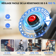 Bicicleta estática, CHAOKE Bicicleta estática silenciosa con resistencia magnética ajustable, bicicleta de ejercicio para interiores con aplicación y pantalla LCD, para entrenamiento cardiovascular, capacidad 150 kg