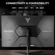 Monitor Plano Gaming Esports YEYIAN 32” 4K UHD HDR IPS | 16:9 | 3840x2160 | 60 Hz | Tiempo de respuesta 4 ms | NVIDIA G-Sync AMD FreeSync | VESA | DisplayPort HDMI USB