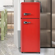 Refrigerador con congelador Merax, combinación frigorífico-congelador, frigorífico pequeño con 51L y congelador de 21L, silencioso, LED, estantes de vidrio, cajón para verduras, estantes en la puerta, para cocina, sala de estar, oficina, negro