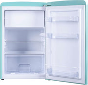 Frigorífico/Congelador Retro Amica KGC 15632 T / Azul hielo (Turquesa) / 144 cm (Al) x 55 cm (An) x 62 cm (Pr) / Diseño retro / Frigorífico con congelador