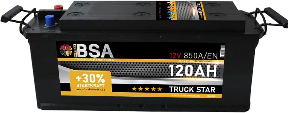 Batería de camión BSA 120Ah 12V, batería de arranque para furgonetas, reemplaza a 115Ah 110Ah