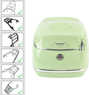 Juqrelith Top Case para Moto 38L, Impermeable, Compatible Universal, Negro - Baúl de Almacenamiento con Cierre de Llave, Protección Estanca para Casco y Guantes (Verde)