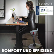 Taburete de oficina ergonómico [GANADOR DEL TEST] Taburete de pie regulable en altura [58-83 cm] Taburete ergonómico para oficina [efecto oscilante] Taburete oscilante Taburete de asiento | Taburete de trabajo antideslizante redondo