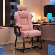 Silla ejecutiva ergonómica de cuero con respaldo alto color amarillo