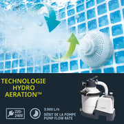 Filtro de arena Intex Krystal Clear 26642 SX925 Blanco Caudal 2000 l/h