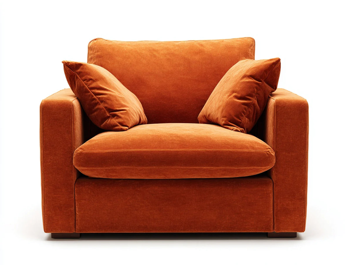 Sillón de tela 100x95x85 cm - naranja - diseño contemporáneo