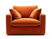 Sillón de tela 100x95x85 cm - naranja - diseño contemporáneo