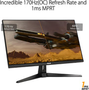ASUS TUF Gaming VG27AQA1A ― Monitor Gaming 27" WQHD 2560 x 1440, 170Hz, tiempo de respuesta 1ms, Freesync Premium, Extreme Low Motion Blur, Shadow Boost, HDR, DisplayWidget Center