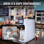 Máquina de helado soft, 10 l/h, rendimiento, sabor único, encimera