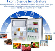 CHIQ Refrigerador congelador 107 L, Clase D, Eficiencia energética, Ultra silencioso (39 dB), Control de humedad, Puerta reversible