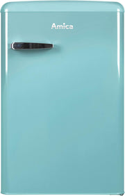 Frigorífico/Congelador Retro Amica KGC 15632 T / Azul hielo (Turquesa) / 144 cm (Al) x 55 cm (An) x 62 cm (Pr) / Diseño retro / Frigorífico con congelador