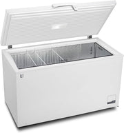 METRO Professional Arcón congelador GHF2500, 500 L, 125 W, congelador horizontal, 2 cestas de almacenamiento, cerradura de puerta, alarma de temperatura, ruedas, blanco
