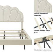 Juego de dormitorio de 2 piezas, cama de plataforma Full con luces LED y otomana de almacenamiento