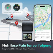 Cámara de salpicadero 4K para coche, doble cámara delantera y trasera con sensor STARVIS 2, WDR, GPS, Wi-Fi, control por voz y tarjeta SD de 64 GB