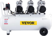 Compresseur d'air sans huile VEVOR, compresseur d'air comprimé silencieux, outil d'atelier pour réparations domestiques, gonflage de pneus (100L 2,2KW, électrovanne)