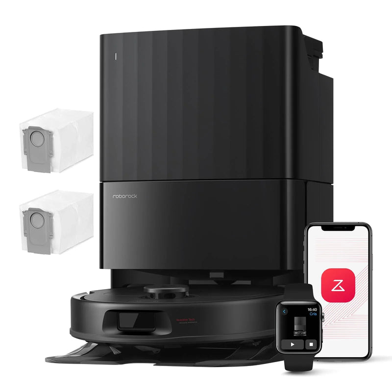 Roborock QV 35A Robot aspirador y fregasuelos con 8000 Pa de potencia de succión, Reactive Tech, elevación de mopa de 10 mm, LiDAR y base todo en uno