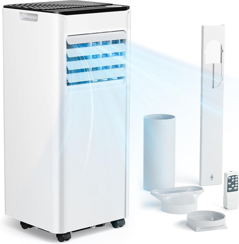 Aire acondicionado portátil 9000 BTU con tubo de escape | Aire acondicionado móvil 4 en 1 | Funcionamiento silencioso
