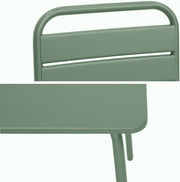 sweeek - Mesa de jardín infantil de metal + 2 sillas gris verdoso Anna. 48x48 cm