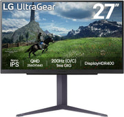 Monitor gaming LG Ultragear™ 27GS85Q-B de 27" - Panel IPS, resolución QHD (2560x1440), 1ms, 180Hz (200Hz O/C), DisplayHDR™ 400, DCI-P3 98% (CIE1976), AMD FreeSync, compatible con NVIDIA G-Sync